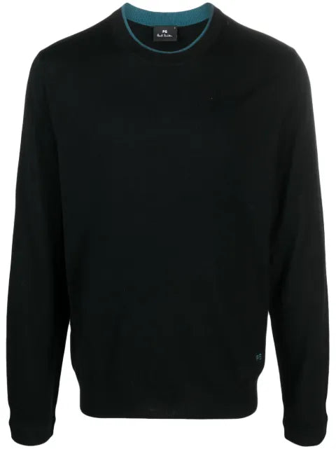 PS Paul Smith logo-embroidered merino jumper