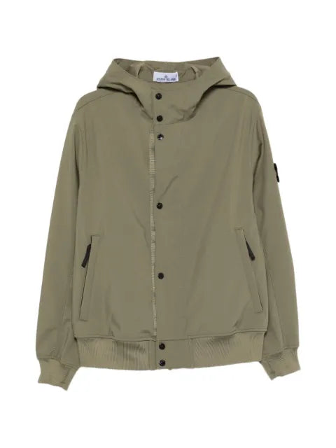 Stone Island 4100118 light soft shell-r e.dye® technology in recycled polyester hooded jacket